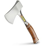 Estwing Sportsman's Axe - 14' Camping Hatchet with Forged Steel Construction & Genuine Leather Grip - E24A
