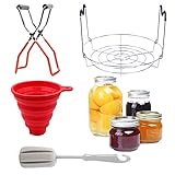 517XELEEG Canning Supplies Rack, With Heat Resistant Handles Stainless Steel Water Bath Canner Kit Canning Tongs Jar...