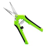 Hanlomele Gardening Hand Pruner Pruning Shear, Garden Clippers Trimming Scissors Curved with Sharp Stainless Steel...