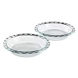 Pyrex 2-Piece Glass Pie Plate Set, 9.5-Inch Pie Dish, Glass Baking Dish, Dishwashwer, Microwave, Freezer and Pre-Heated...