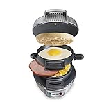 Hamilton Beach Breakfast Sandwich Maker with Egg Cooker Ring, Customize Ingredients, Perfect for English Muffins,...