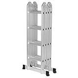 Finether 15.4ft Telescoping Ladder Multi Purpose Aluminum Extension Ladder, Folding Ladder Certified by EN131, 330lbs...