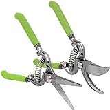 WORKPRO 2-Piece Pruning Shears Set, Drop Forged 8' Bypass Garden Shears and 8'' Handing Pruner with Steel Straight Blade
