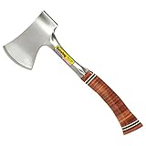 Estwing Sportsman's Axe - 14' Camping Hatchet with Forged Steel Construction & Genuine Leather Grip - E24A