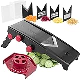 MuellerLiving Mandoline Slicer for Kitchen, Adjustable Vegetable Chopper, Fruit, Cheese Grater, Potato Chips Slicer -...