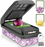 Mueller Vegetable Chopper 2 Blade, Food Chopper with Container, Veggie Chopper, Cheese Grater, Onion Chopper Vegetable...