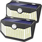 HMCITY Solar Lights Outdoor 120 LED with Lights Reflector and 3 Lighting Modes, Motion Sensor Security Lights,IP65...