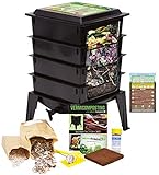 Worm Factory 360 Worm Composting Bin + Bonus What Can Red Wigglers Eat? Infographic Refrigerator Magnet (Black) -...
