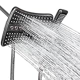 AKDY 9 Inch 4-Spray Multi-Function Rainfall Shower Head & Shower Wand Combo (Oil Rubbed Bronze - 1.8 GPM)