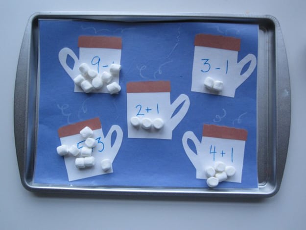 Hot Chocolate Math...with Marshmallows! | Fun Activities for Kids at Home Get Through a Winter Storm Indoors