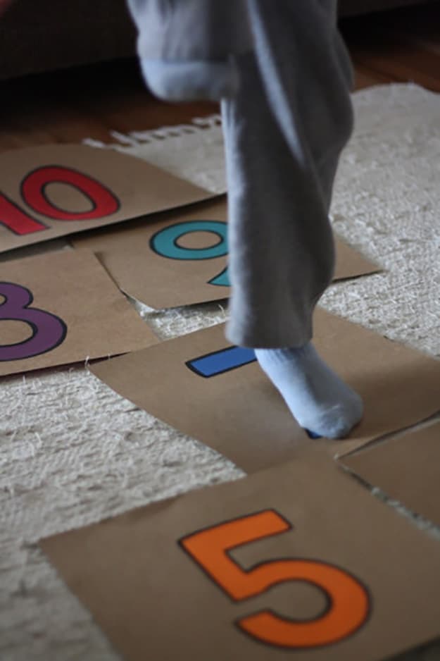 Indoor Hopscotch | Fun Activities for Kids at Home Get Through a Winter Storm Indoors