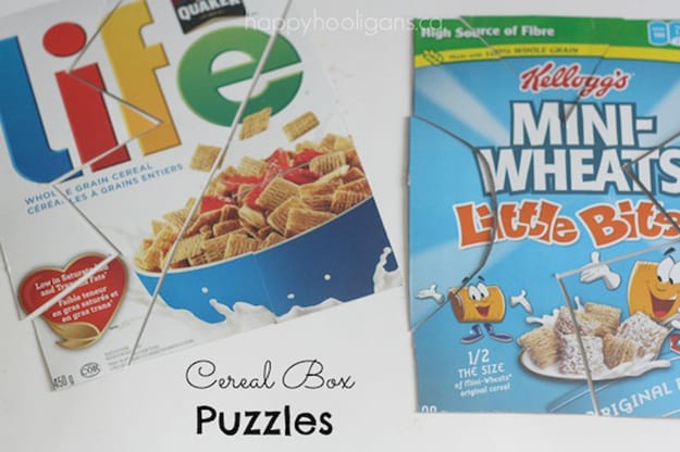 Cereal Box Puzzles | Fun Activities for Kids at Home Get Through a Winter Storm Indoors