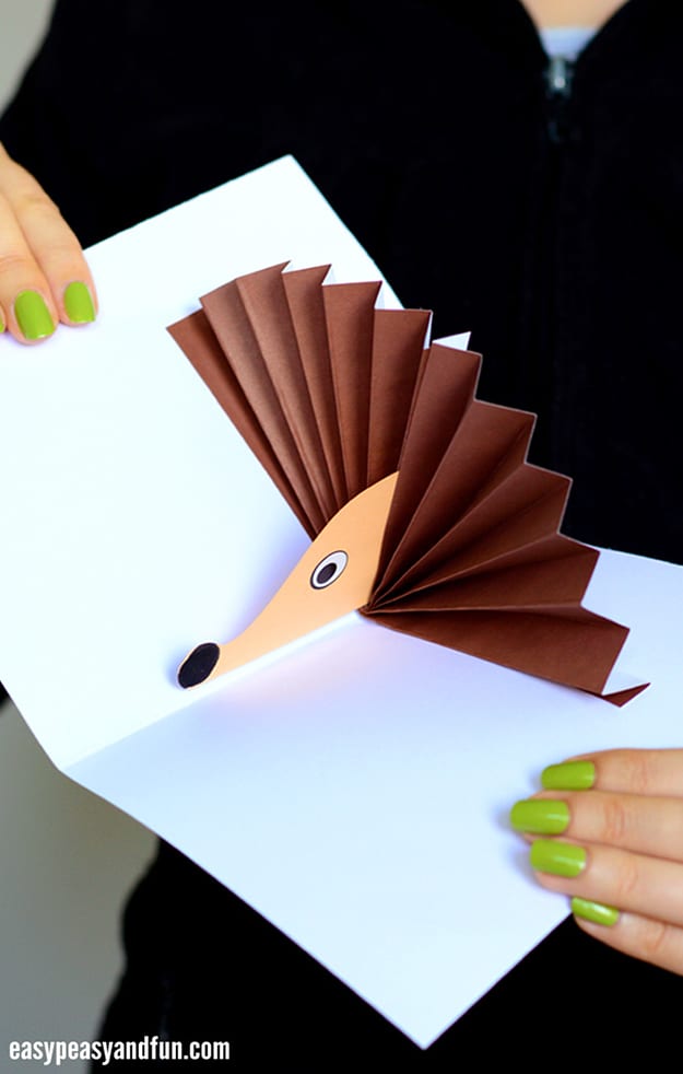 Hedgehog Pop-Up Card | Fun Activities for Kids at Home Get Through a Winter Storm Indoors