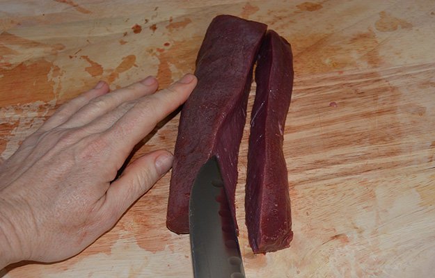 Cut the meat | Venison Jerky Recipe