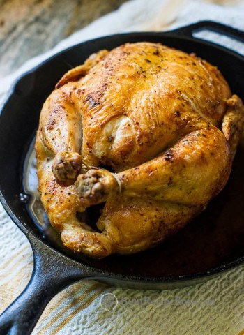 Crispy Skin Oven Roast Chicken in Cast Iron Skillet | 21 Savory Cast Iron Skillet Dinner Recipes