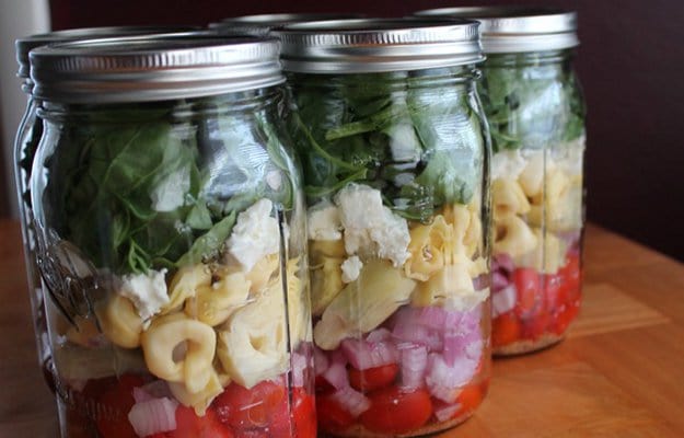 Artichoke Tortellini Pasta | Mason Jar Salad Recipes
