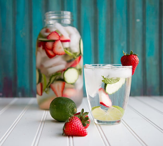 Strawberry, Lime, Cucumber, and Mint Infused Water | Refreshing Infused Water Recipes For Happy Hydrated Homesteaders