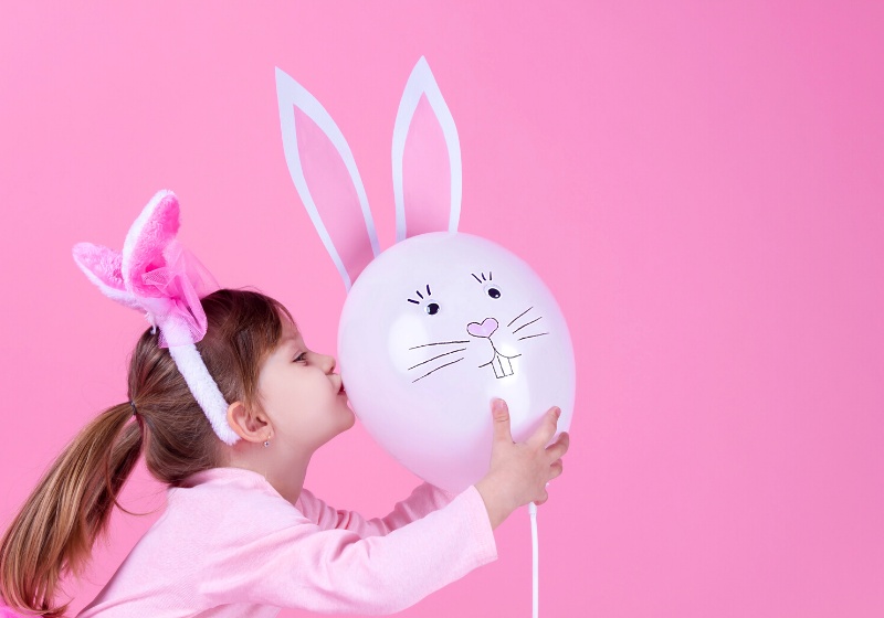 cute pink young girl child daughter | easter bunny pictures