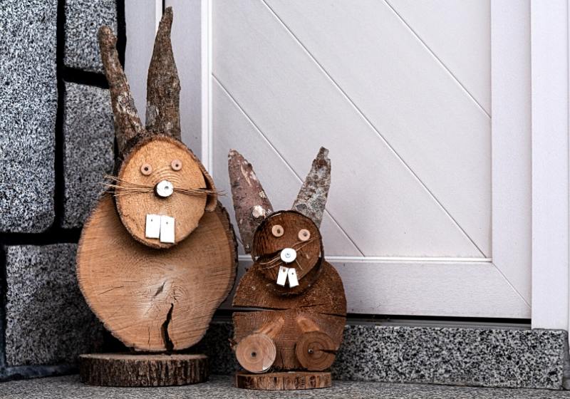 front door house there two wooden | easter bunny story