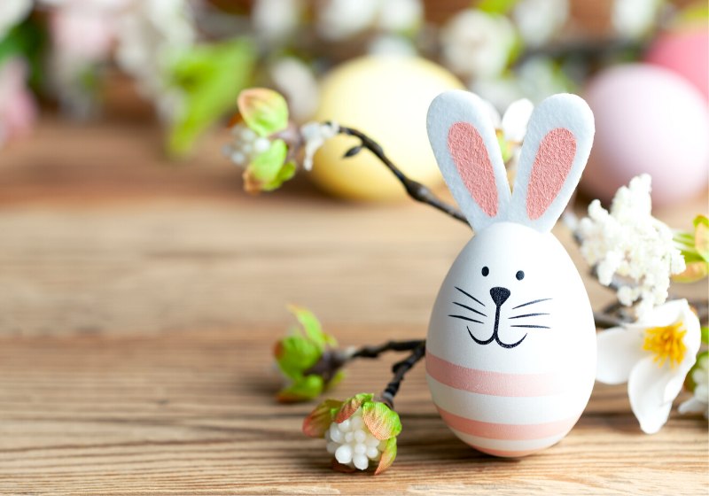 happy easter background bunny eggs flowers | cute easter egg designs