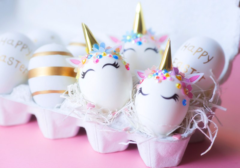minimal easter concept eggs form unicorn | funny easter egg designs