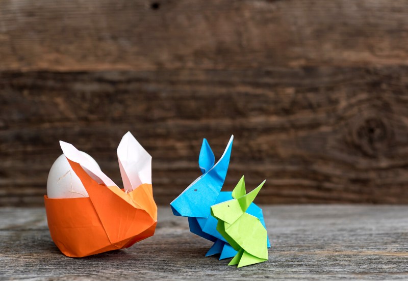 three colorful origami easter bunny rabbits | easter bunny images