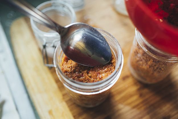 Canning Step 3 | Roasted Red Pepper Garlic Chutney | Homesteading Recipe