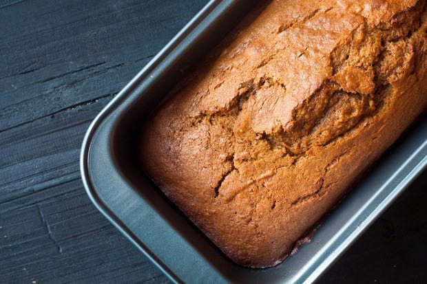 pumpkin bread in pan | Vegan Pumpkin Bread Recipe