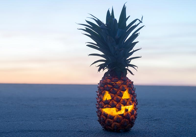 Halloween on Beach Pineapple jack o lantern | halloween party