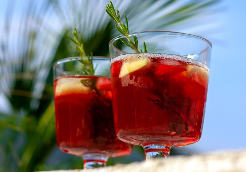 two glasses red refreshing summer drink | best tonic syrup