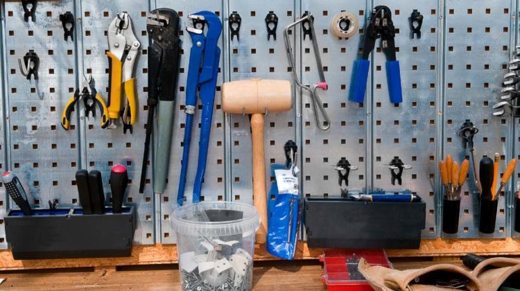 set tools on wall cupboard | Ingenious Garage Organization DIY Projects And More | featured