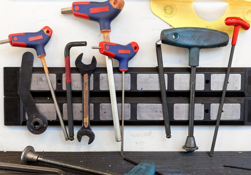 tools on magnetic holder | garage organization plan