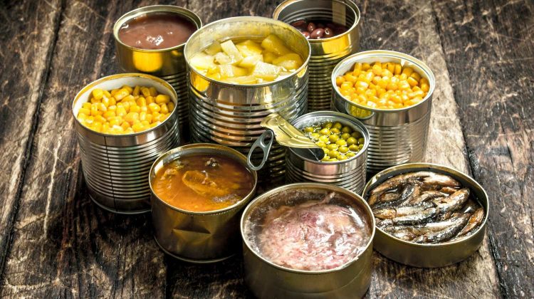 Feature | Various canned vegetables, meat, fish and fruits in tin cans | Creative Canned Food Storage Ideas