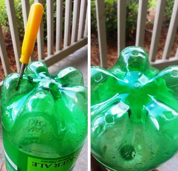 Step 2: Make The Holes Wider | DIY Bottle Planter From Recyclables 