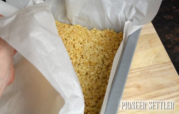 Flattening with Parchment Paper | How to Make Rice Krispie Treats