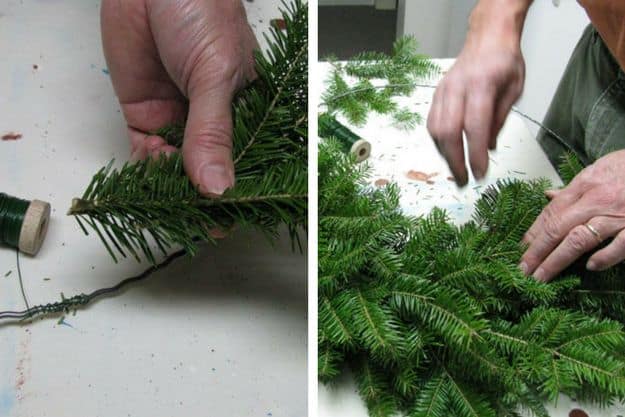 Step 4: Assemble Branches | How To Make A Wreath From Natural Evergreen Clippings