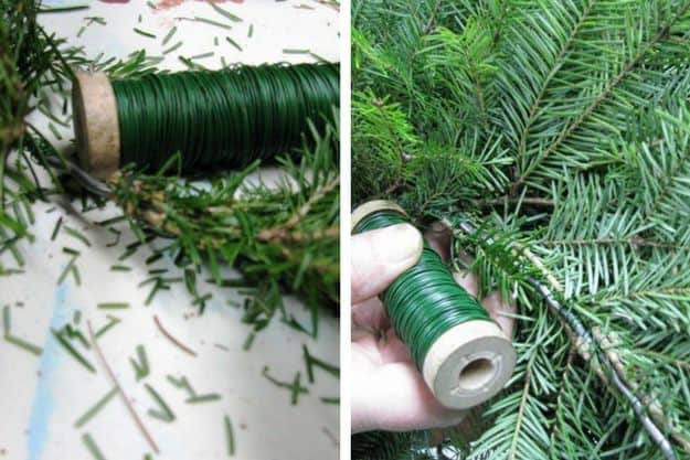 Step 7: Close The Circle | How To Make A Wreath From Natural Evergreen Clippings