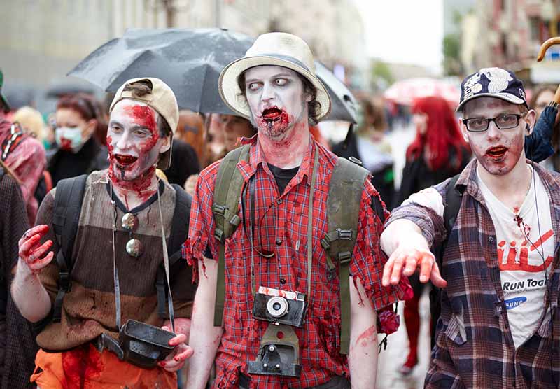 Three unidentified participants vampires at Zombie Walk | halloween costumes