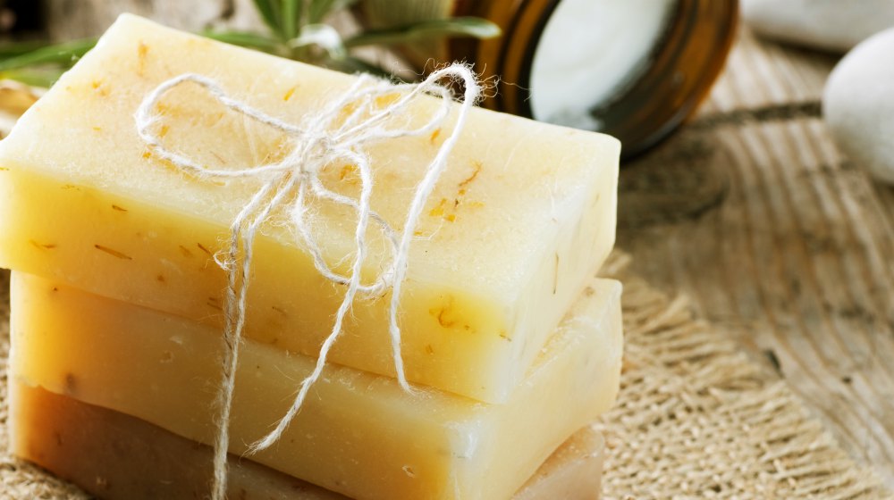close up shot of handmade soap | Make Lye Free Soap On The Homestead | Homesteading | Lye Free Soap | no lye soap recipe