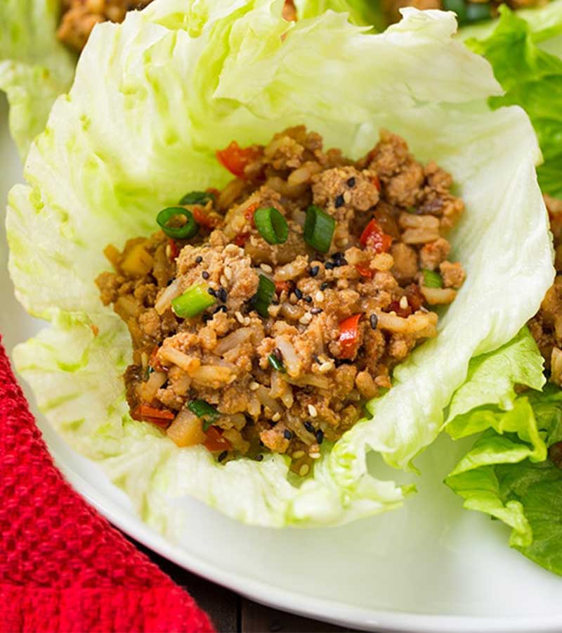 Slow Cooker Asian Chicken Lettuce Wraps | fall foods
