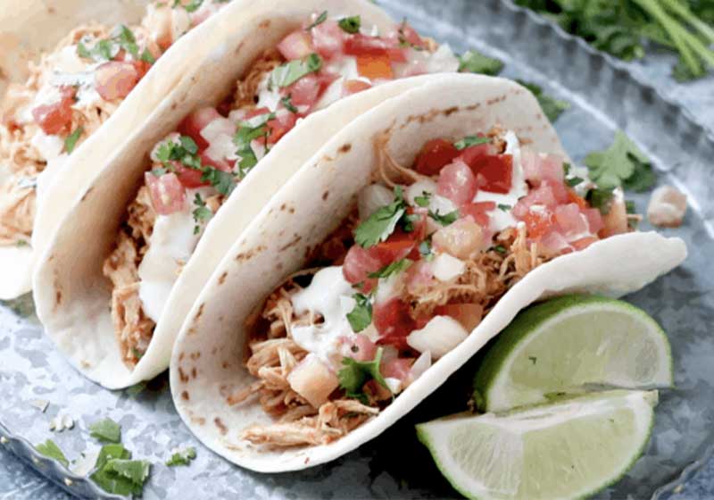 Slow Cooker Cilantro Lime Chicken Tacos | super easy slow cooker recipes