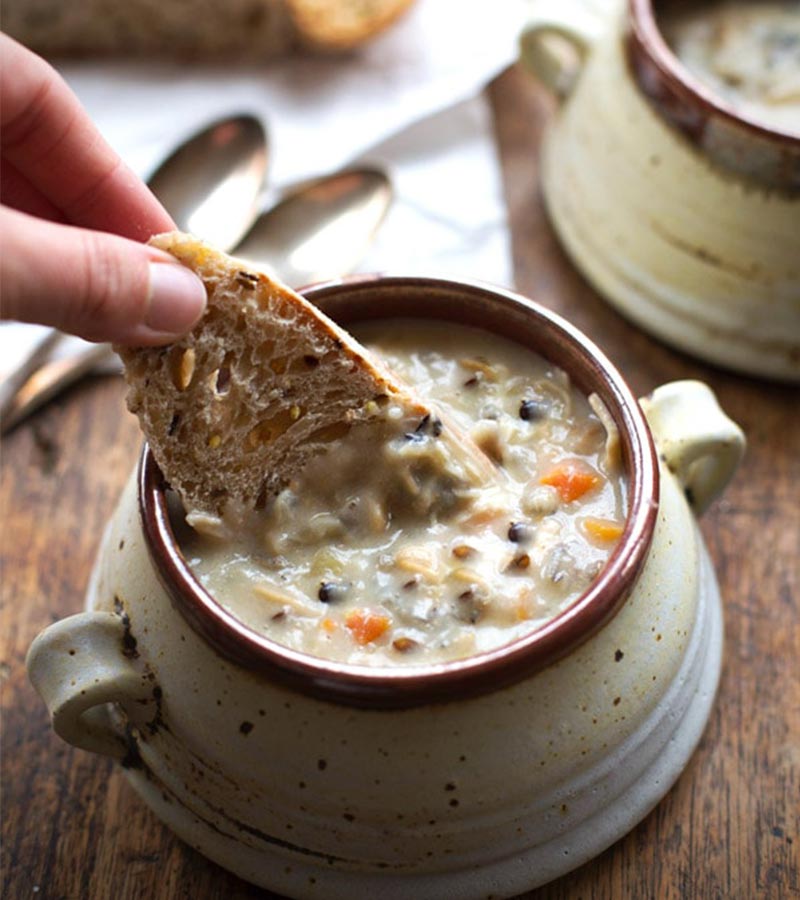 Crockpot Chicken Wild Rice Soup | hearty soup recipes