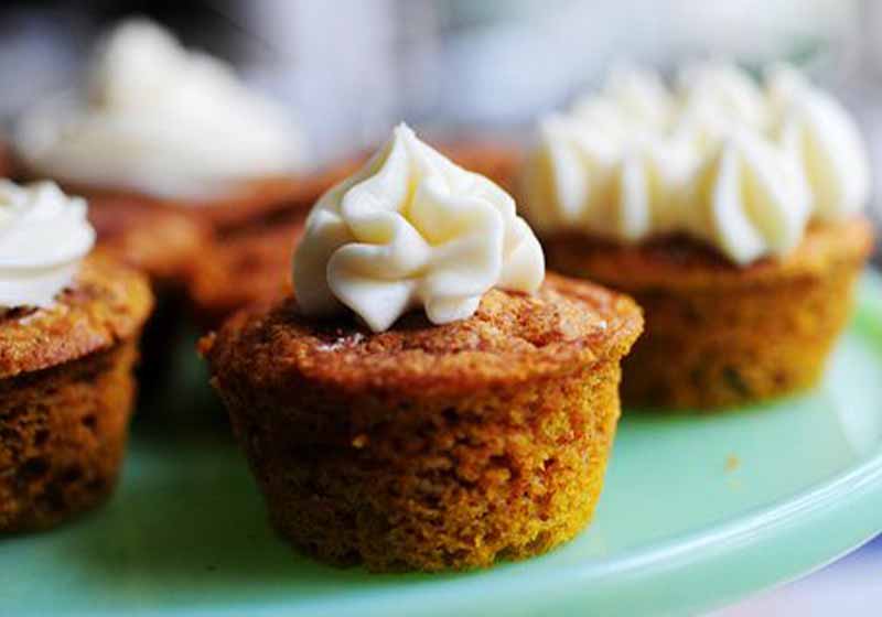 Moist Pumpkin Spice Muffins With Cream Cheese Frosting | best dessert ideas