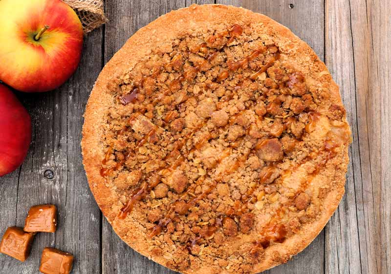 apple-caramel-crumb-pie-overhead-scene | easy dessert recipes