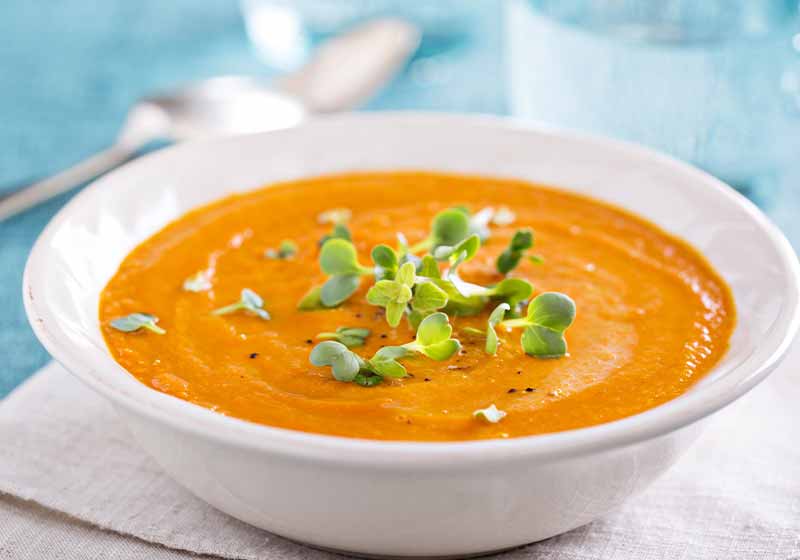 curried-carrot-soup-cream-fresh-herbs | food network channel