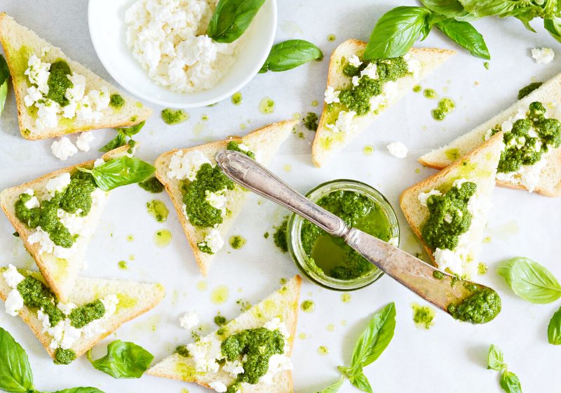 crispy toasts crostini bruschetta cottage cheese | may the luck of the irish be with you