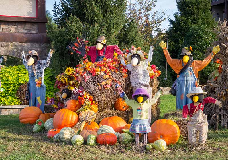 Autumn Scarecrows on Display | scarecrow family