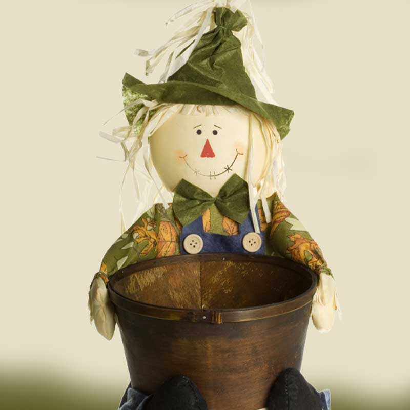 Stuffed handmade scarecrow doll planter | how to make a scarecrow