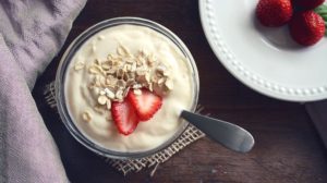 yogurt and strawberries | Homemade Goat Milk Yogurt You Can Make For Your Family | goat milk recipe | featured