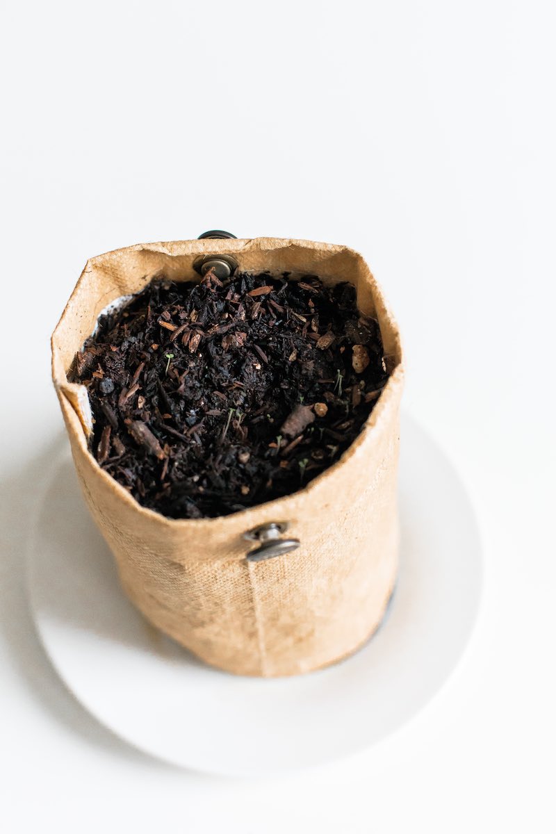 soil in a brown sack | composting